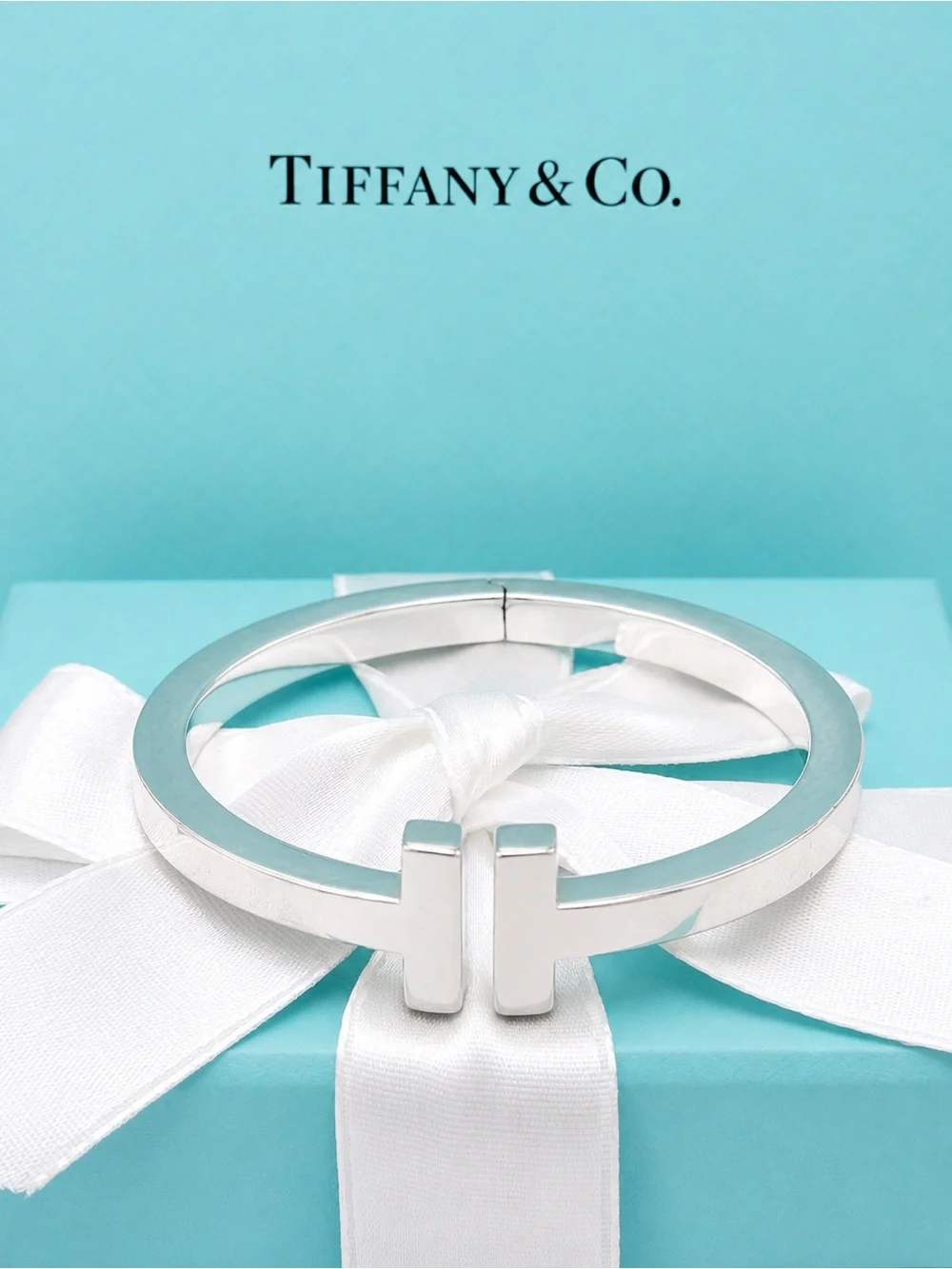 Tiffany & Co. T Square Bracelet in Sterling Silver 925 Gift Pouch, Box & Bag - Picture 8 of 14